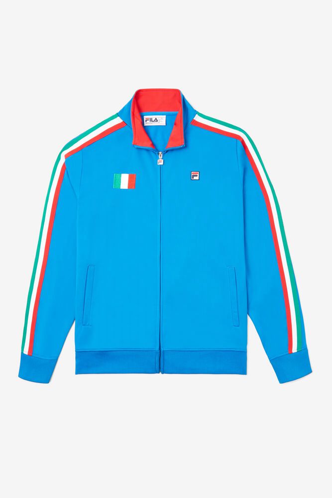 Fila Jacket Mens Blue - Italy Track - Philippines 2410863-SQ